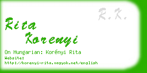 rita korenyi business card